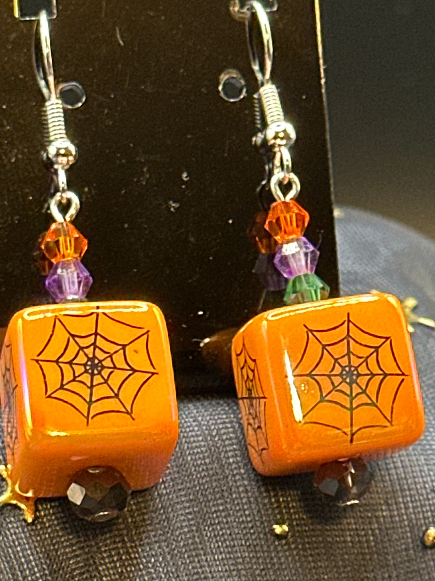 Cubic Web Earrings