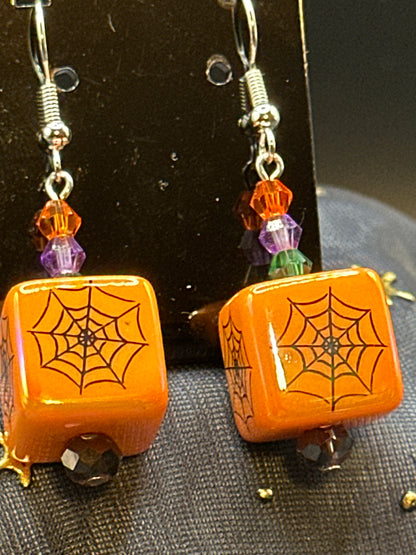 Cubic Web Earrings