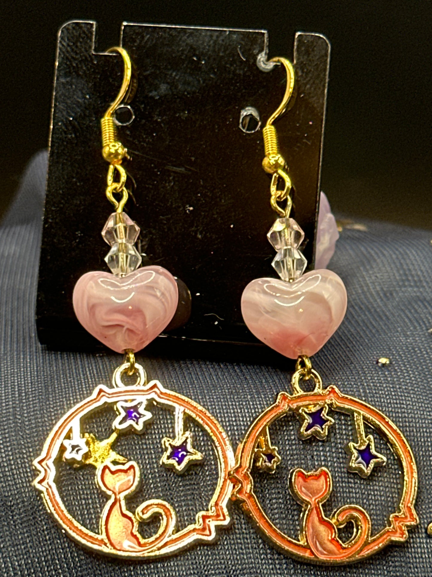 Starry Cat Love Earrings