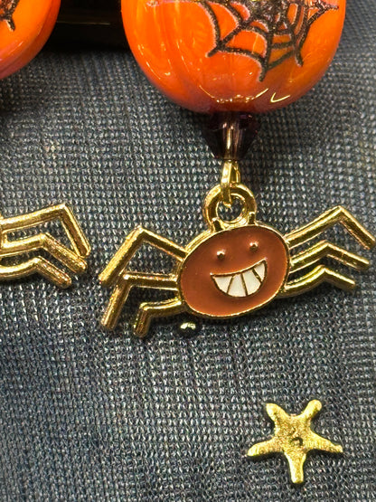 Spider Pumpkin Earrings